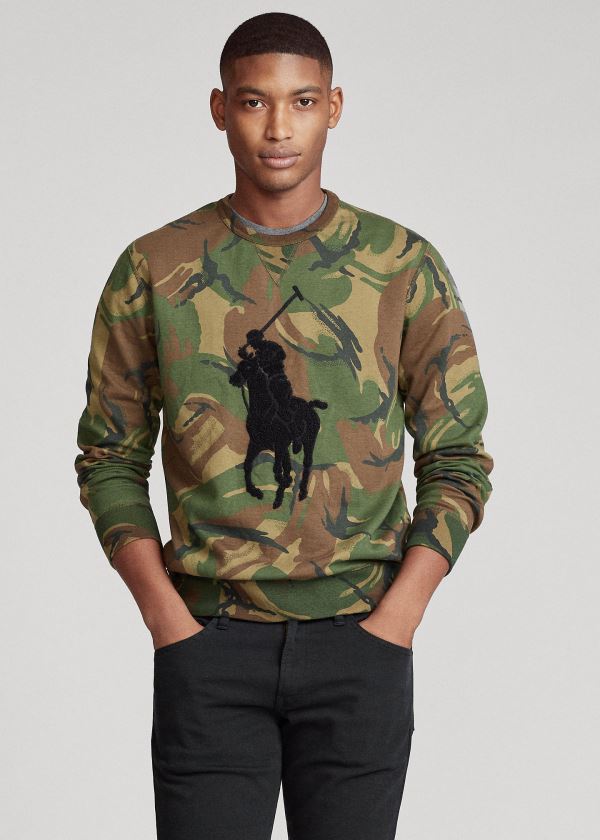 Polo Ralph Lauren Big Pony Camo Sweatshirt Herre Danmark (SDURQ7102)